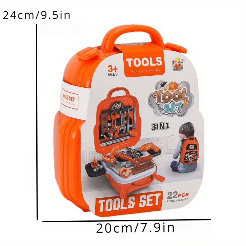 Rugzak Set met 22 Gereedschapstukken - Speelgoed voor Doe-Alsof-Spel voor Kinderen