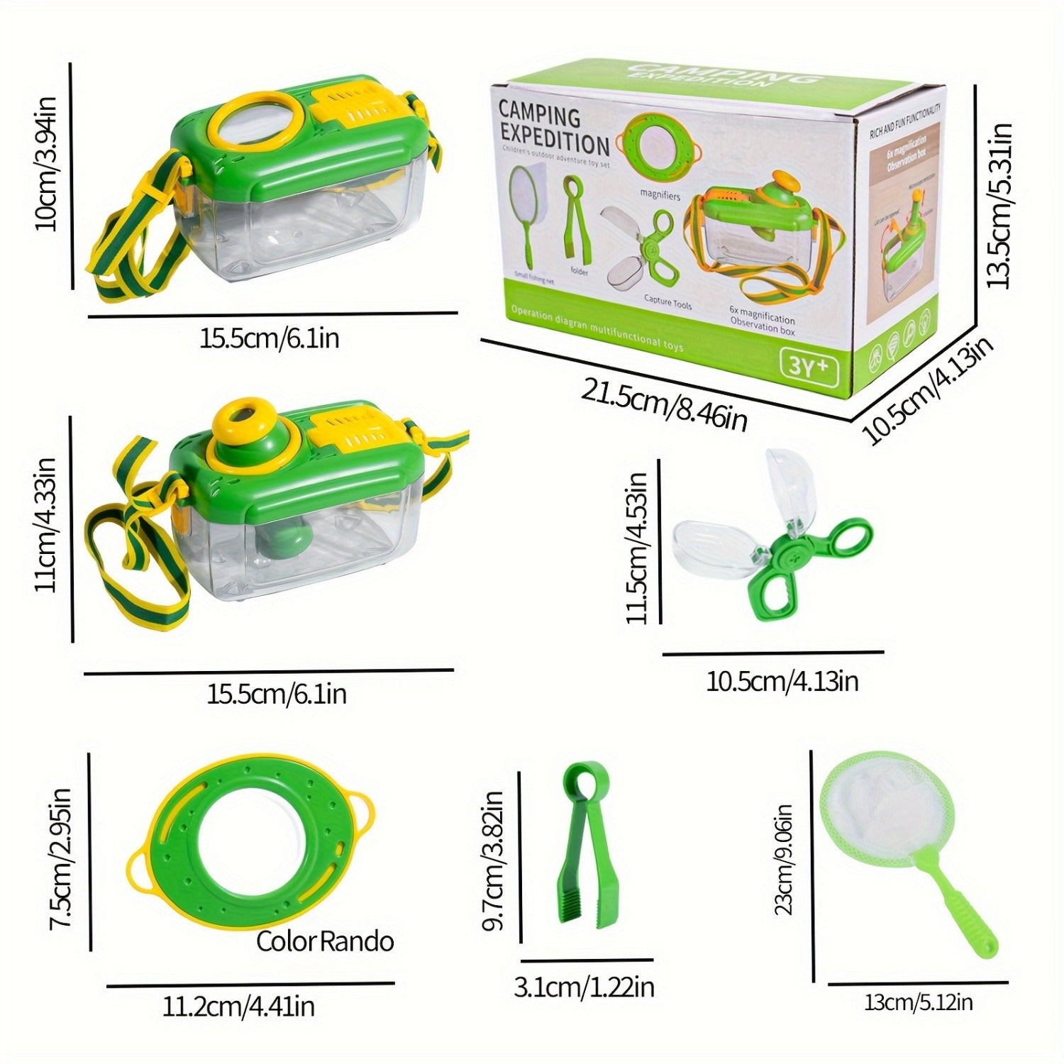 Kinder Natuur Ontdekkingskit | 5-delige Insectenvangset met Habitat, Vlindernet & Pincet, Perfect voor Buitenavonturen (3-6 Jaar)