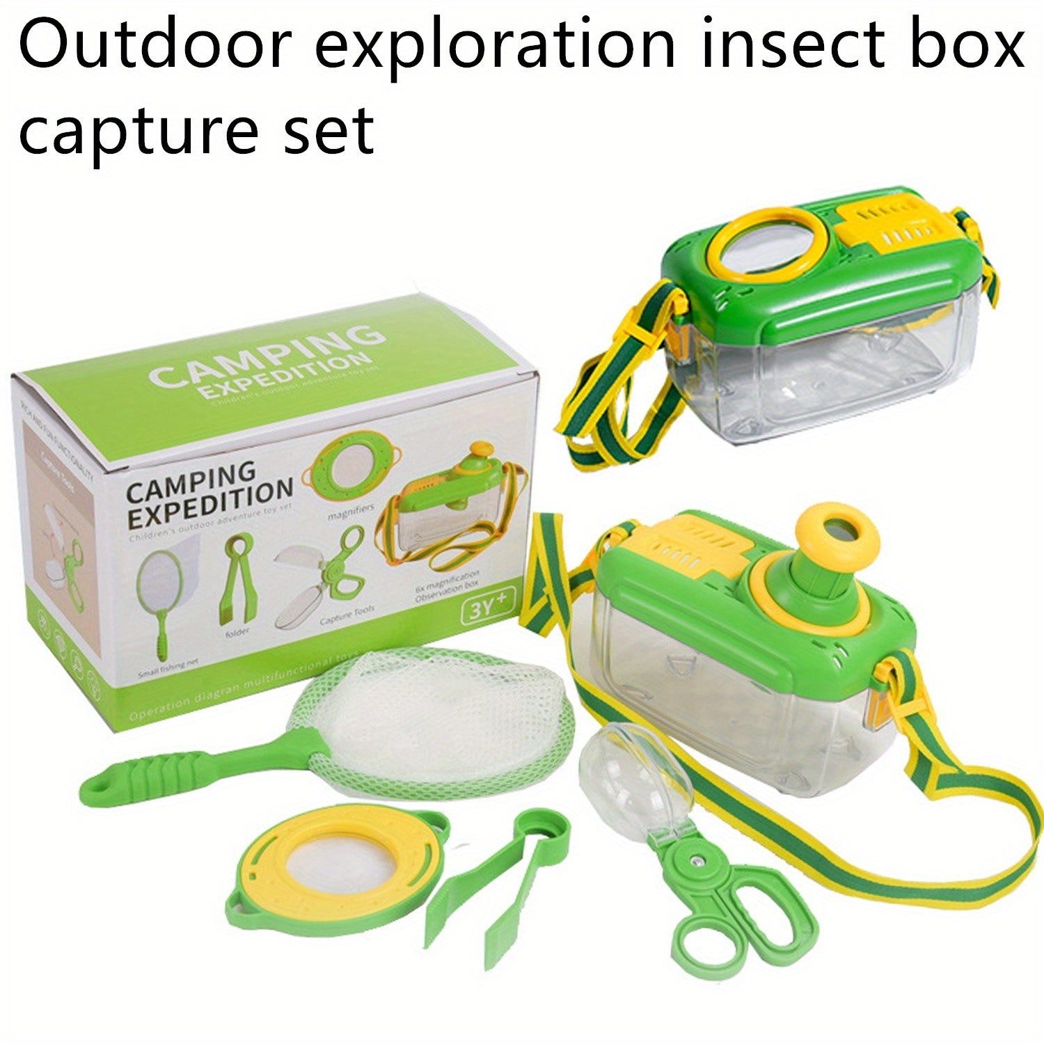 Kinder Natuur Ontdekkingskit | 5-delige Insectenvangset met Habitat, Vlindernet & Pincet, Perfect voor Buitenavonturen (3-6 Jaar)