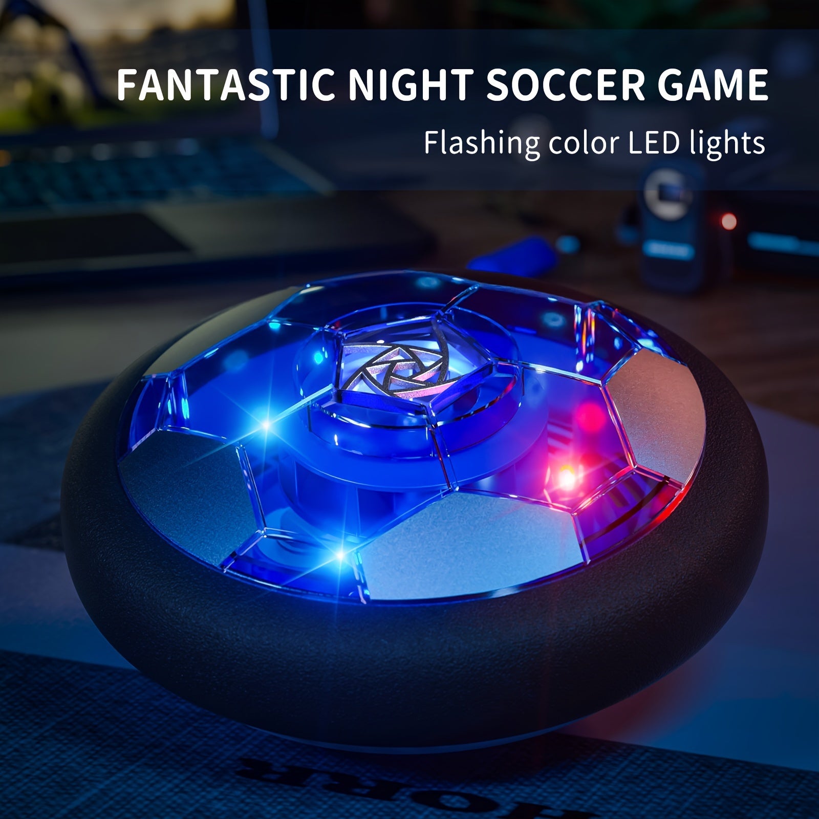 LED Hover Voetbal voor Kinderen – Oplaadbare Zwevende Bal met Schuimrand & Kleurrijke Verlichting | Veilig Indoor Speelgoed vanaf 3 Jaar | Glijdt op Harde Vloeren