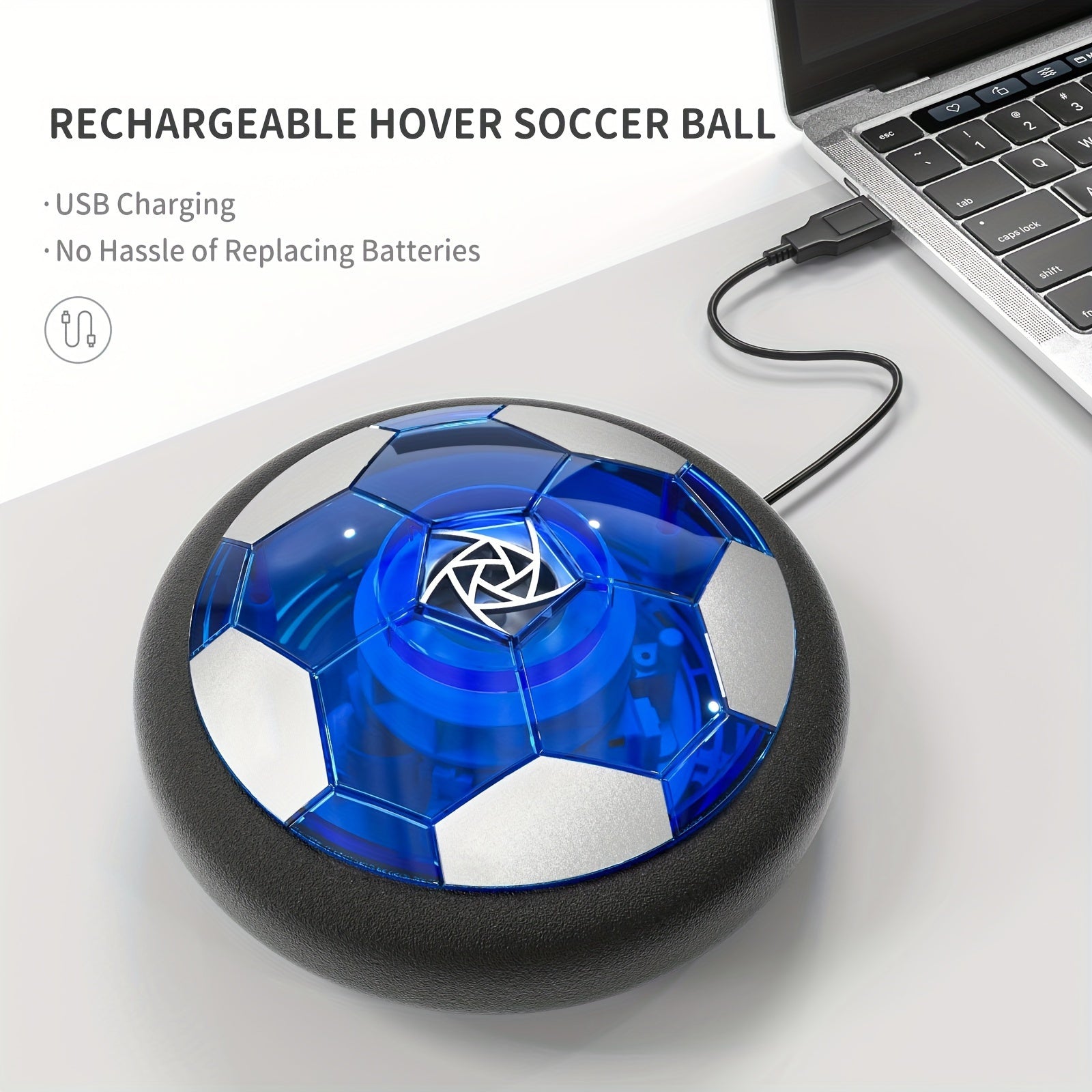 LED Hover Voetbal voor Kinderen – Oplaadbare Zwevende Bal met Schuimrand & Kleurrijke Verlichting | Veilig Indoor Speelgoed vanaf 3 Jaar | Glijdt op Harde Vloeren