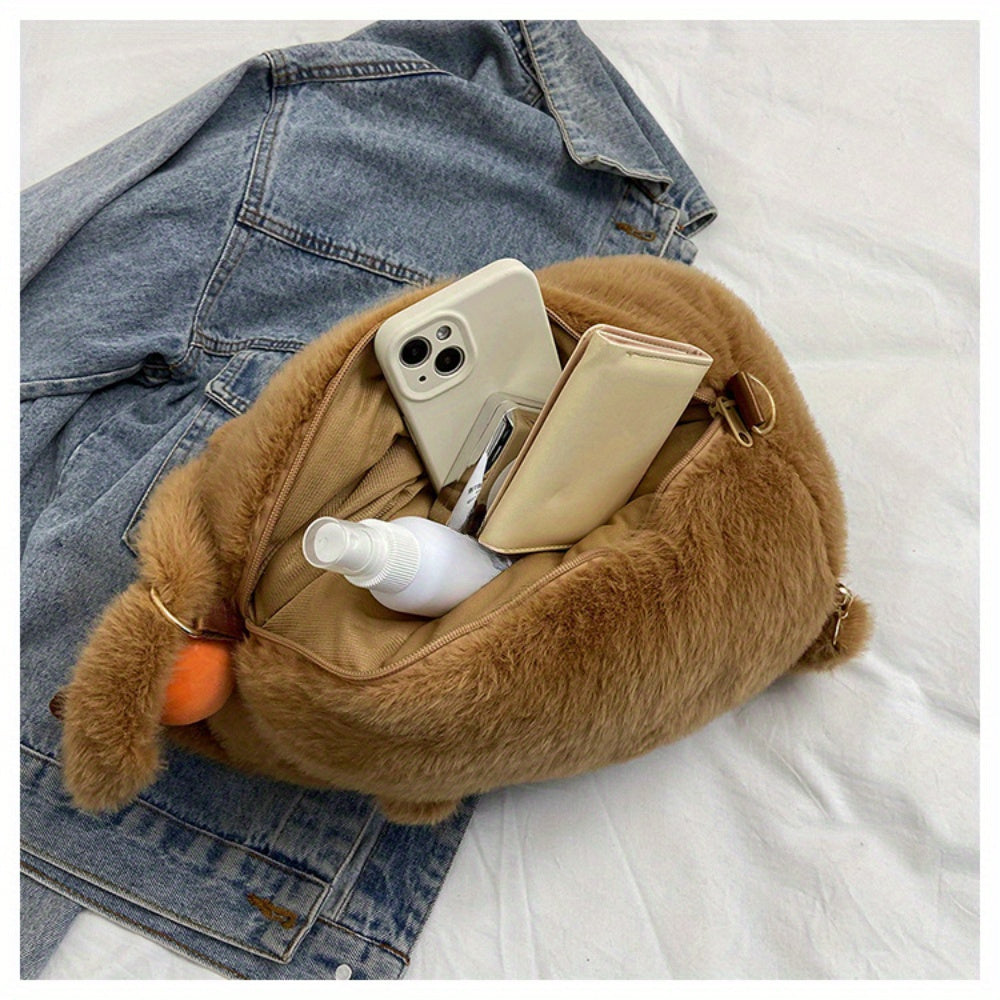 Capybara Pluche Rugzak | Schattige Mode Pluche Pop, Multifunctionele Opbergtas | Perfect voor Cadeaus en Woondecoratie
