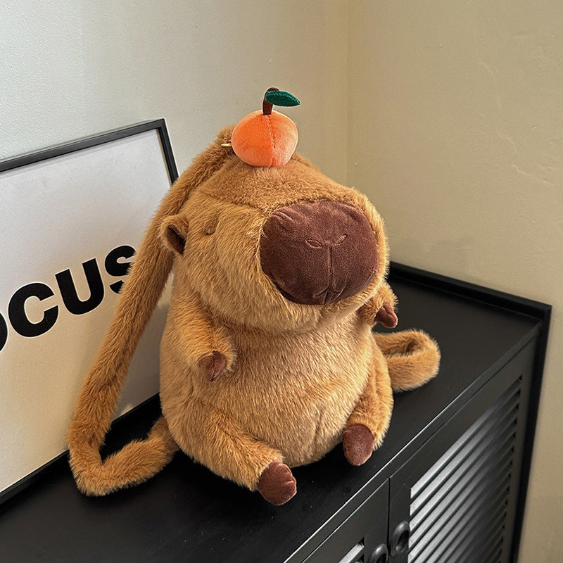 Capybara Pluche Rugzak | Schattige Mode Pluche Pop, Multifunctionele Opbergtas | Perfect voor Cadeaus en Woondecoratie