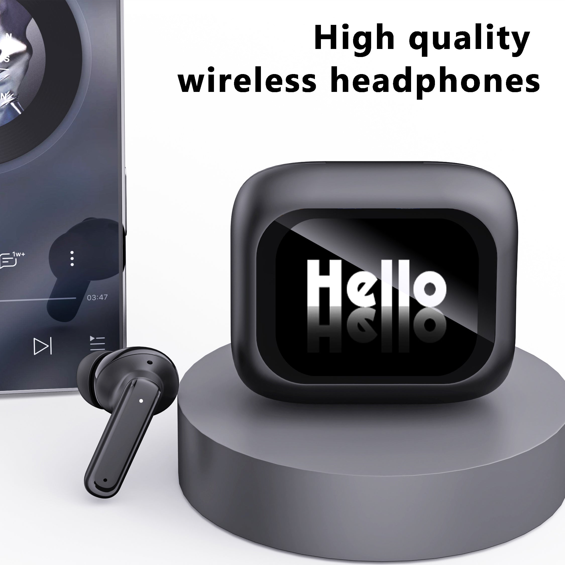Slimme LCD Touch Earbuds 2025 | Draadloze Oordopjes met Premium Geluid & Microfoon