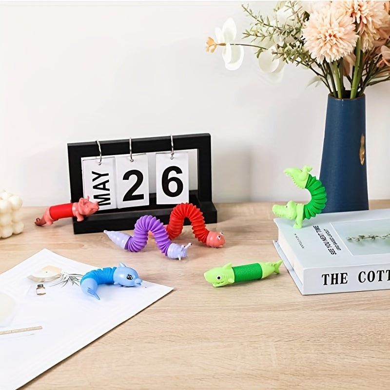10-delige Dier Pop Tubes Sleutelhanger | Sensorisch Speelgoed & Party Favor