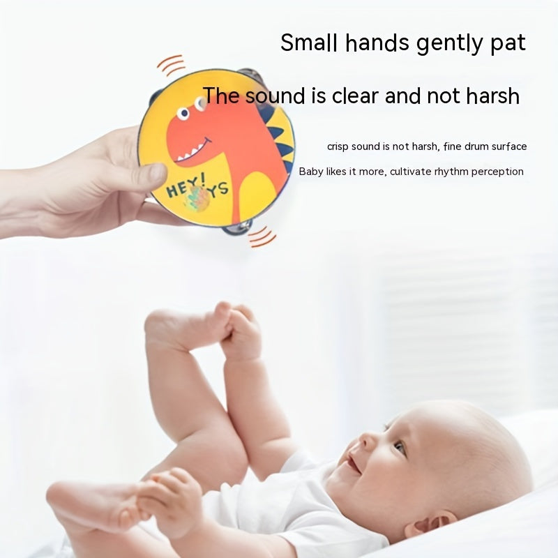 Sound Adventure | Orff Houten Tambourine | Leuke Cartoon Handtrommel voor Vroeg Leren, Peuter Educatief Speelgoed