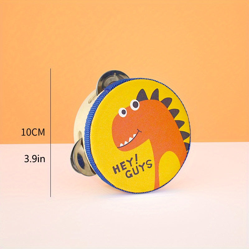Sound Adventure | Orff Houten Tambourine | Leuke Cartoon Handtrommel voor Vroeg Leren, Peuter Educatief Speelgoed
