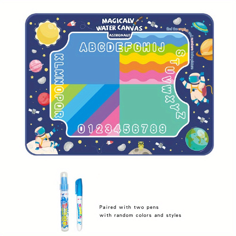 Herbruikbare Magische Doodle Mat en Waterteken Canvas | Rommelvrij Kunstschilderen Wasbaar Tekenbord met Alfabet en Cijfers voor Kinderen van 3-8 Jaar