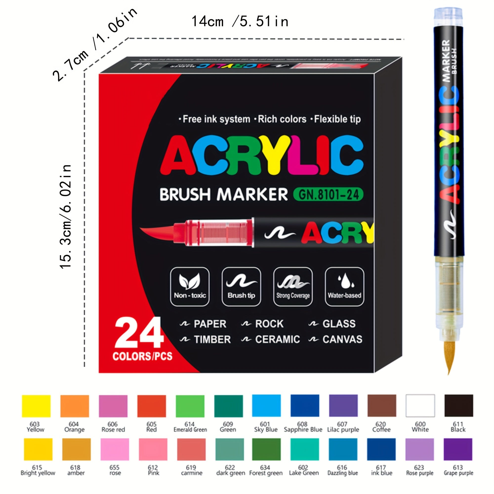 Zachte Acrylverf Pennen - Levendige Kleuren voor Canvas, Hout, Steen, Glas & Meer - Perfect Cadeau voor Creatieve Geesten