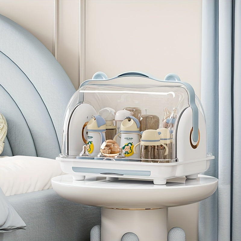 Multifunctionele Flesdrogenrek met Deksel | Stofbestendige Opbergdoos | Afvoerrek voor Servies | Organizer voor Voedingssupplementen