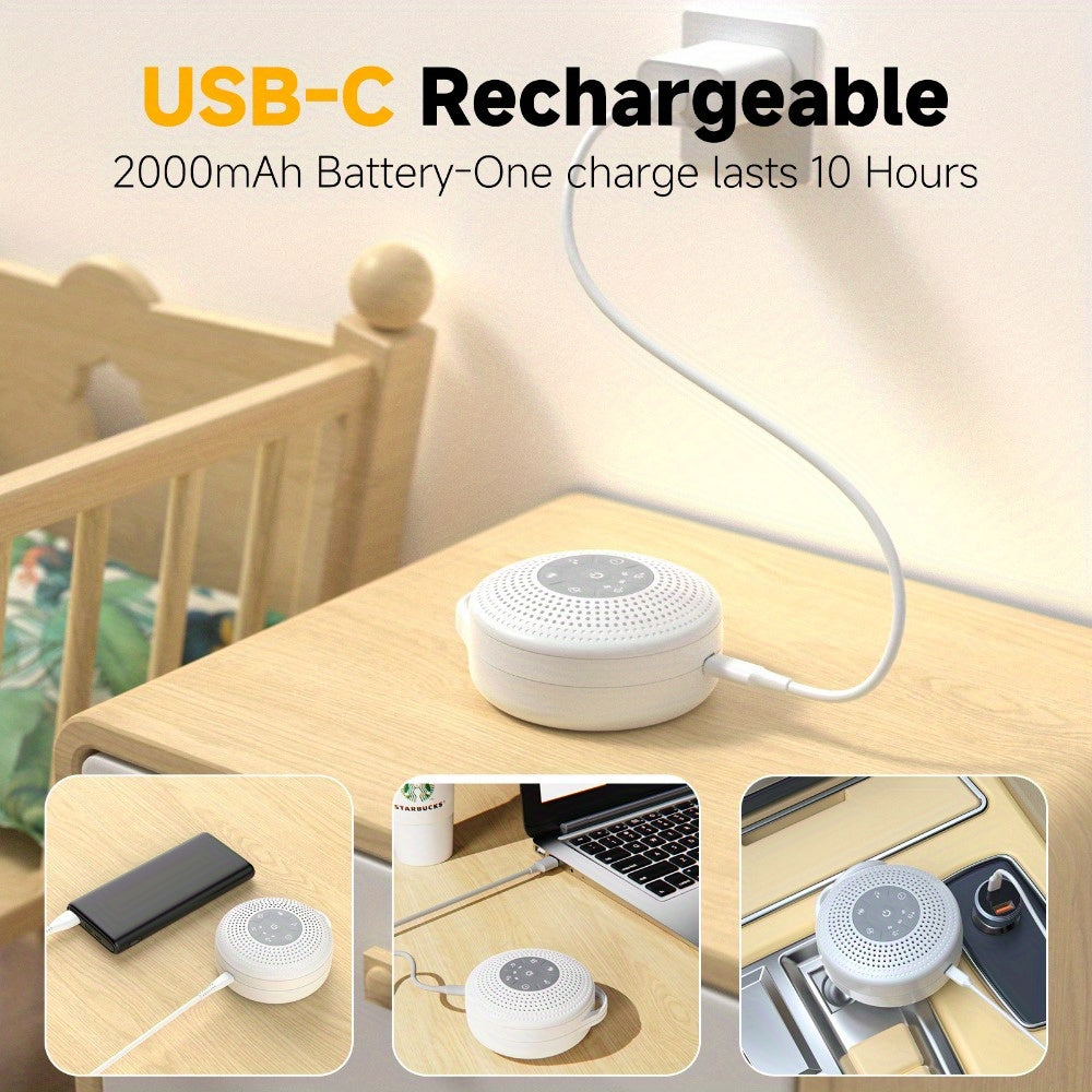 Draagbare Witte Ruis Machine voor Baby's en Volwassenen - Oplaadbare Slaaphulp met 21 Geluiden voor Kinderen, Jongens en Meisjes - Ideaal voor Thuis en op Reis