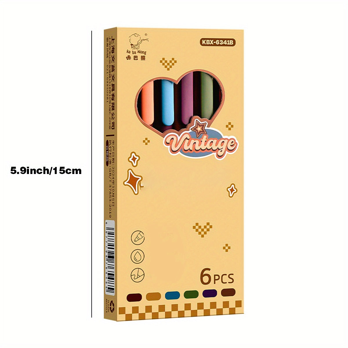6-Delige Vintage Gelpennen Set | 0.5mm Sneldrogende Fijnschrijvers – Voor Notities, Tekenen & Schoolgebruik