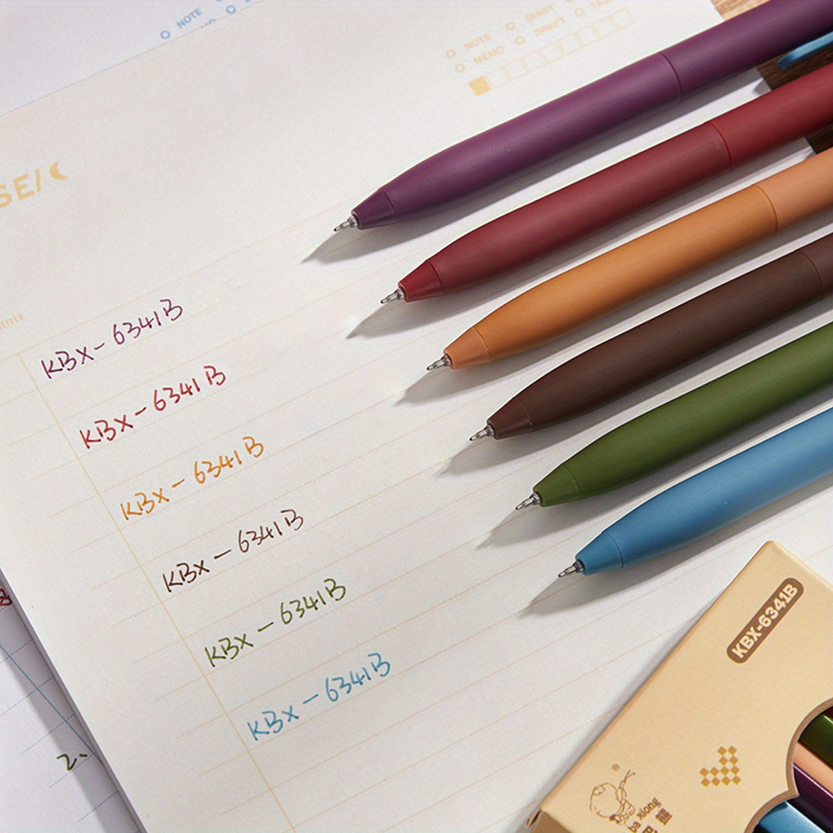 6-Delige Vintage Gelpennen Set | 0.5mm Sneldrogende Fijnschrijvers – Voor Notities, Tekenen & Schoolgebruik