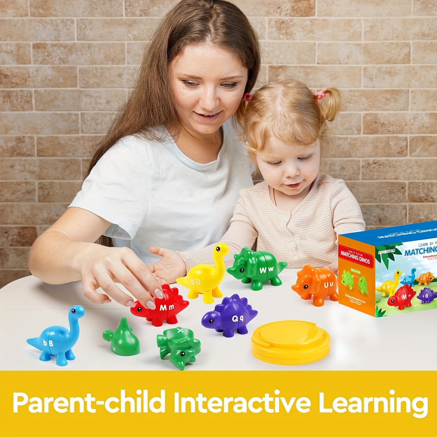 Dinosaur letter matching toys en number matching toys voor kinderen – kleurrijk educatief speelgoed om letters en cijfers te leren.