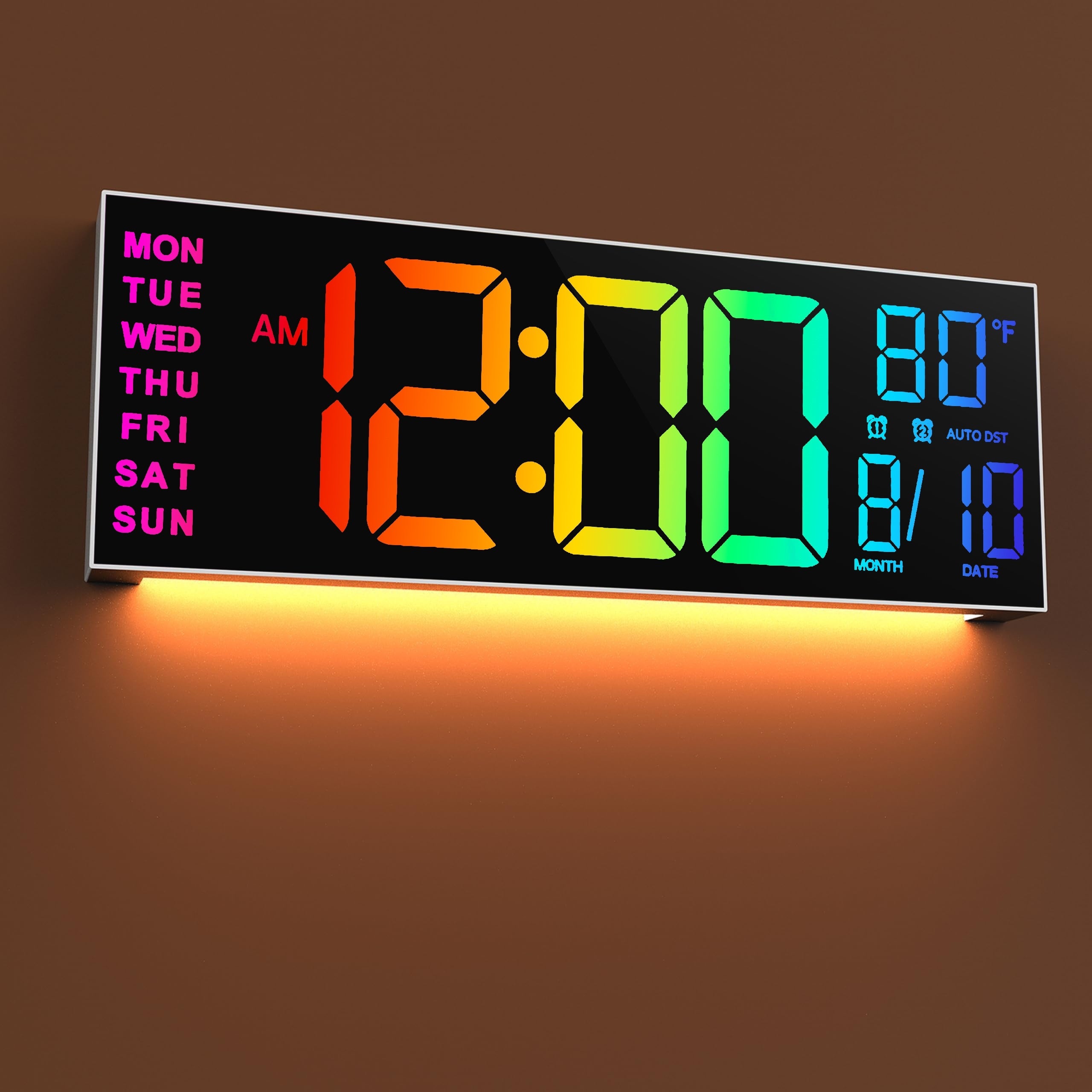 Digitale LED wandklok 41cm | Met afstandsbediening