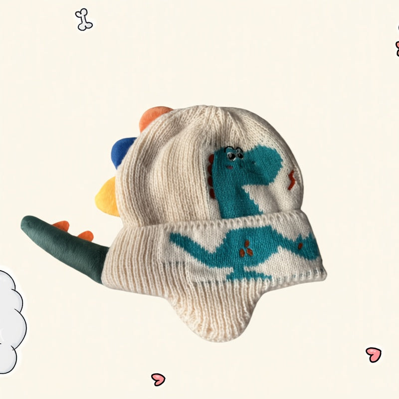 Dinosaurus gebreide muts kind | Wintermuts acryl