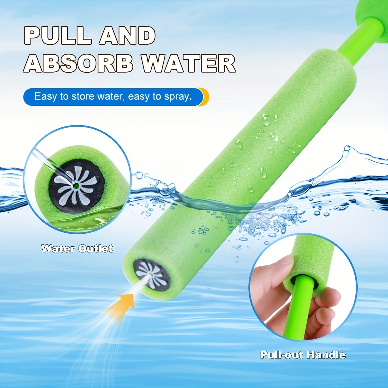 6-Pack Lekvrije Schuim Waterpistolen met Lange Reikwijdte – Ergonomisch Zomerplezier voor het Hele Gezin