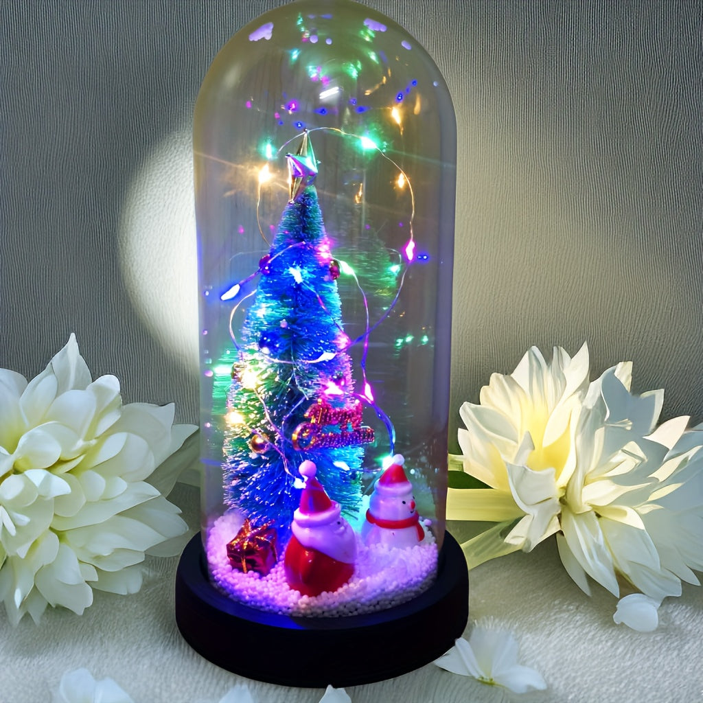 Eeuwige Verlichte Kerstboom met Kerstman en Rendieren | Kerstdecoratie op AAA-batterijen