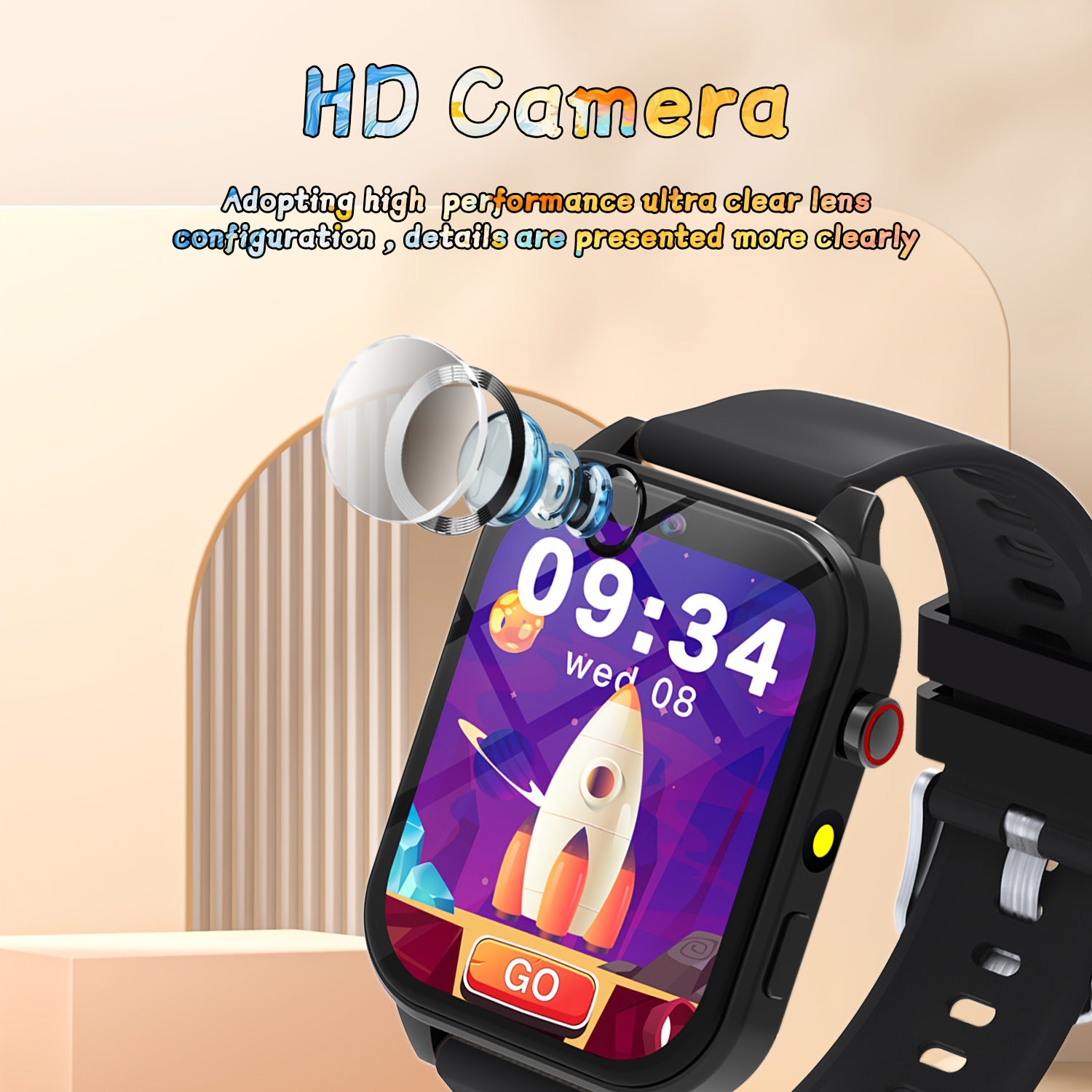 Educatieve Smartwatch voor Kinderen | HD Camera, 18 Spellen & Videorecorder – USB Oplaadbaar Cadeau voor 6-12 Jaar