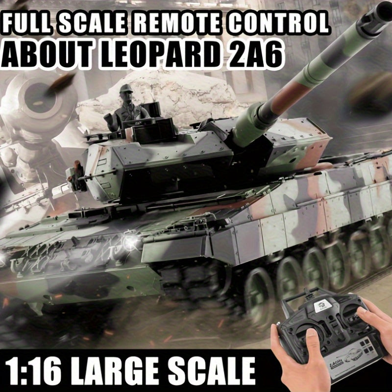 1/16 RC Tank met Infrarood Afstandsbediening | Realistische Beweging, Metalen Schommelarm, Torsiestangophanging en Hoge Snelheid Sturen - Compatibel voor Militaire Simulatie, Spelletjes en Verzamelaars