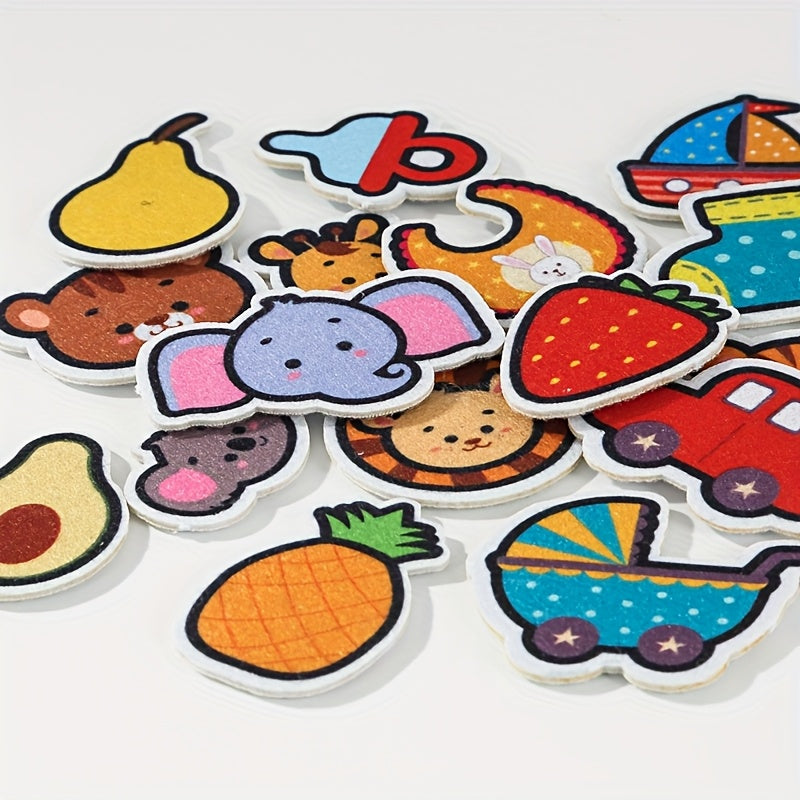 Interactief Baby Stickerboek | Herbruikbaar Educatief Speelgoed | Dieren, Voertuigen & Eten Thema’s | Vroege Leren