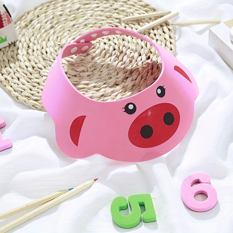 Verstelbare Doucherand voor Badderen | EVA Waterdichte Shampoo Hoed met Cartoon Ontwerpen | Comfortabele Hoed voor Haarbescherming | Essentiële Badkamer Accessoires