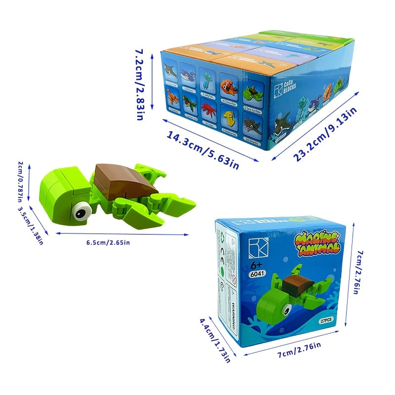 10-delige Zee Dieren Bouwblokken Set – Creatief Speelgoed voor Jongeren