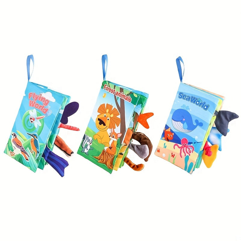 Livre en Tissu Crinkle Doux Montessori à Toucher et Ressentir | Jouets Sensoriaux pour Bébé Apprentissage Poussette