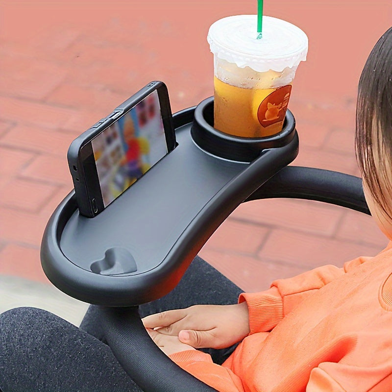 3-in-1 Kinderwagenbekerhouder | Universele Kinderwagenaccessoires met Telefoonhouder en Snacklade