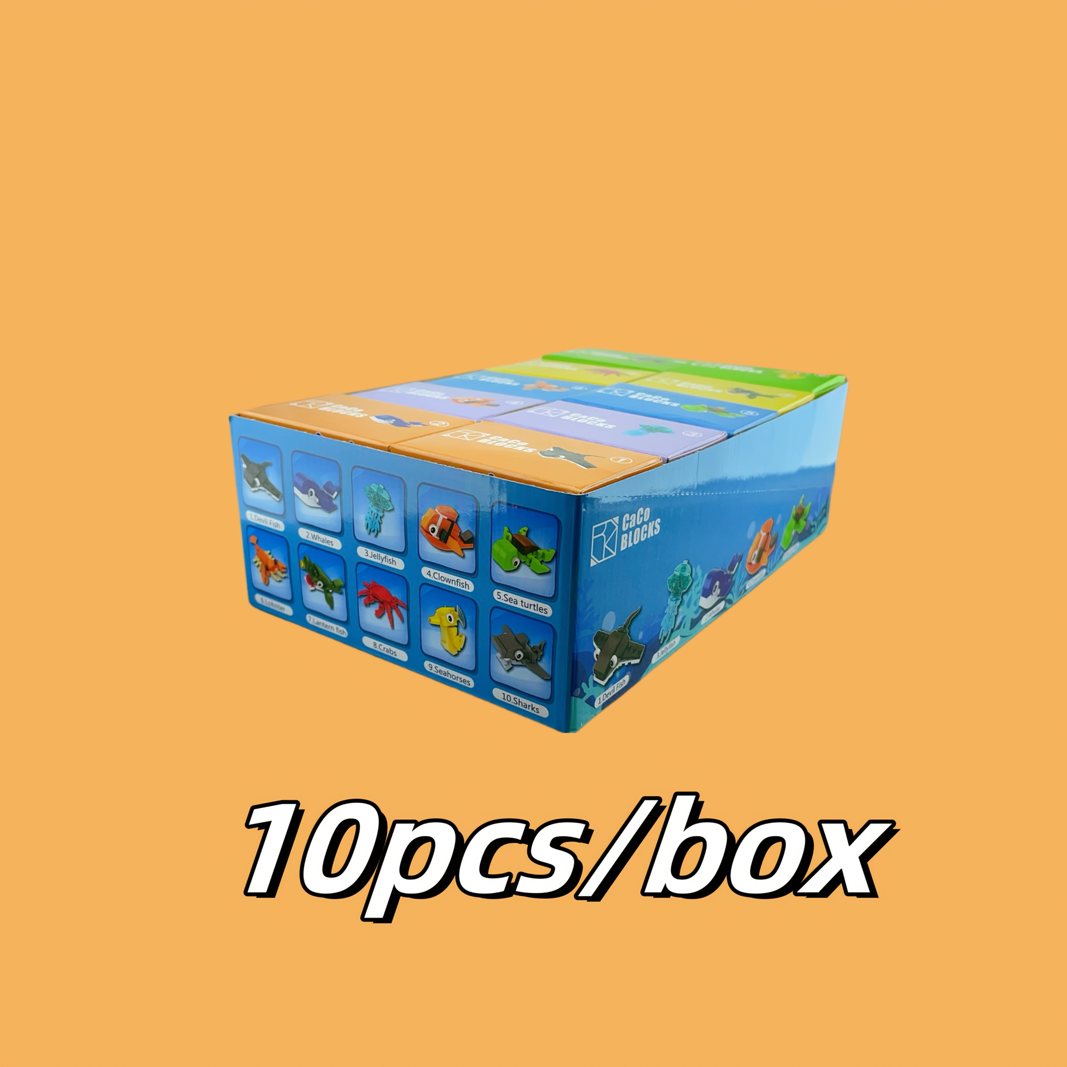 10-delige Zee Dieren Bouwblokken Set – Creatief Speelgoed voor Jongeren