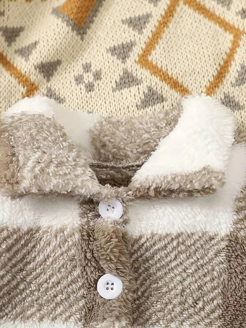 Baby Warme Casual Jas l Herfstjas met Knopen voor Jongen l 6, 9, 12, 18, 24 Maanden