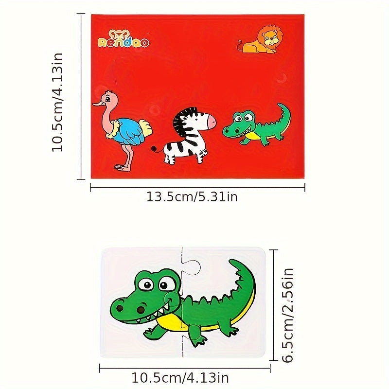 Educatieve Puzzelkaarten Set | Jigsaw Matching Game | Cognitieve Ontwikkeling | Geen Batterijen Nodig | Papier
