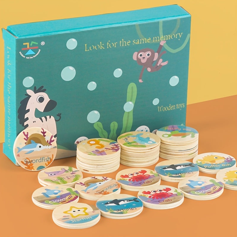Houten Dinosaurus Geheugenspel | Educatief Matchingspel met Houten Fiches