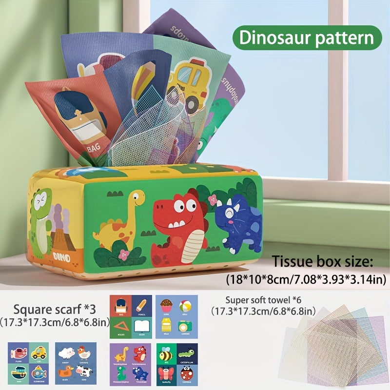 6-12 Maanden Baby Speelgoed | Zachte Tissue Doos en Hoog Contrast Geplooide Papieren Sensory Zijde Sjaal | Perfect voor Sensory Ontwikkeling & Vroeg Leren