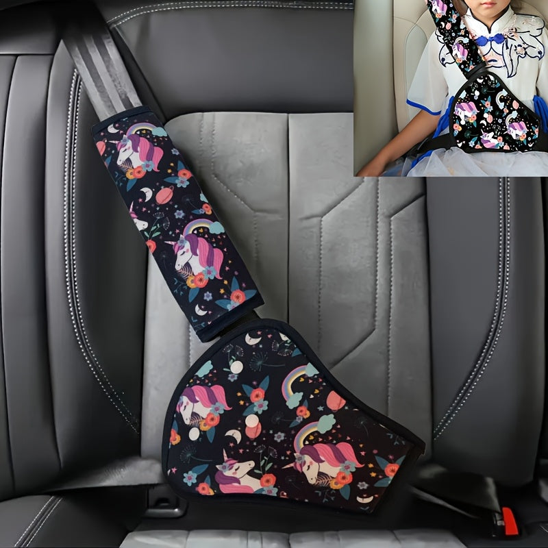 Zachte Autogordelbeschermers voor Kinderen en Baby's - 2 Stuks Gordelhoezen met Ruimte Thema voor Jongens en Meisjes - Comfortabele Gordelbescherming voor in de Auto