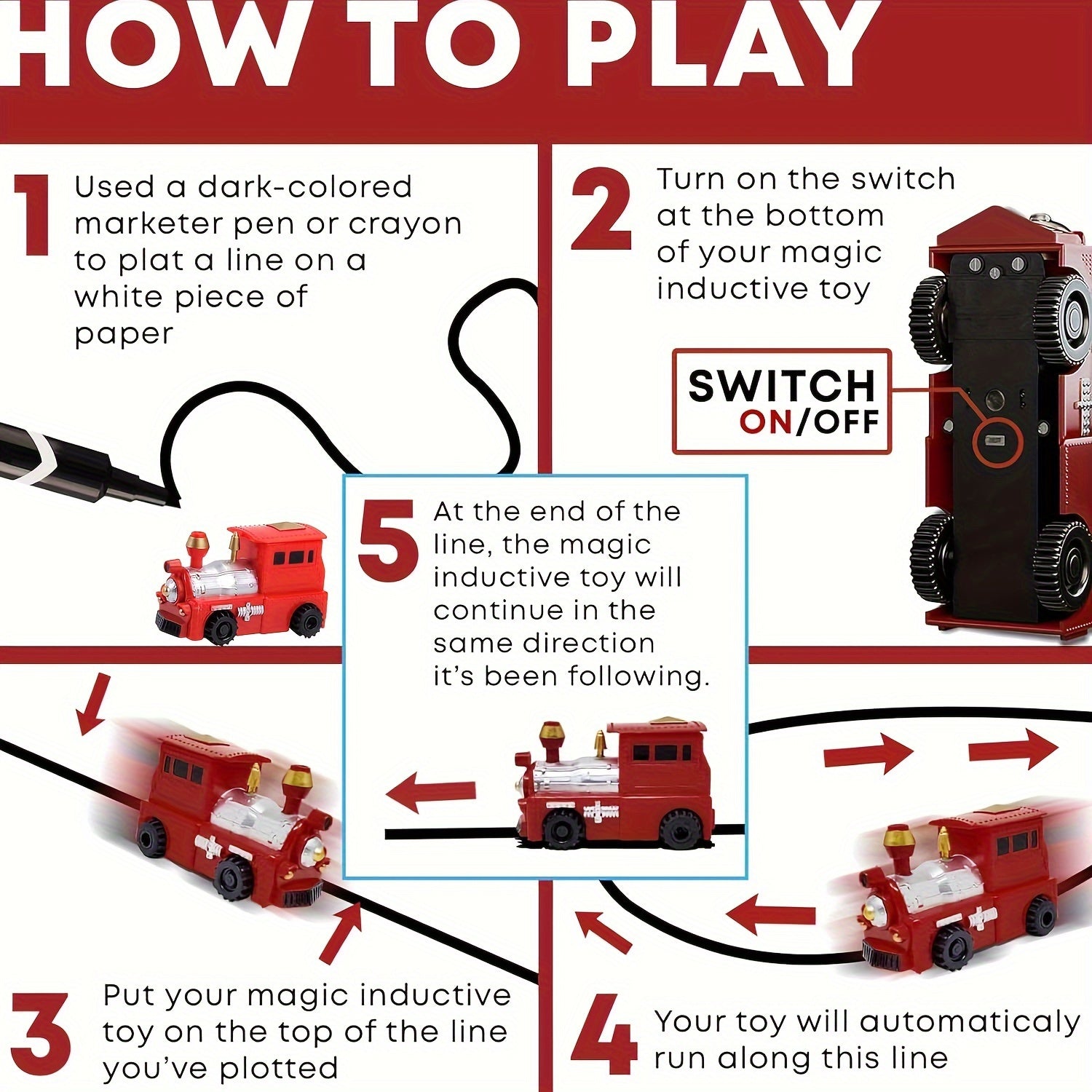 Creatief Tekenlijn & Volg Speelgoed Auto Set voor Jonge Kinderen - Inclusief Racen, Trein, Brandweerwagen, Schoolbus, Off-Road Voertuigen - Perfect Verjaardag, Kerst, Halloween Cadeau - Willekeurige Kleuren, Beste voor Kerst
