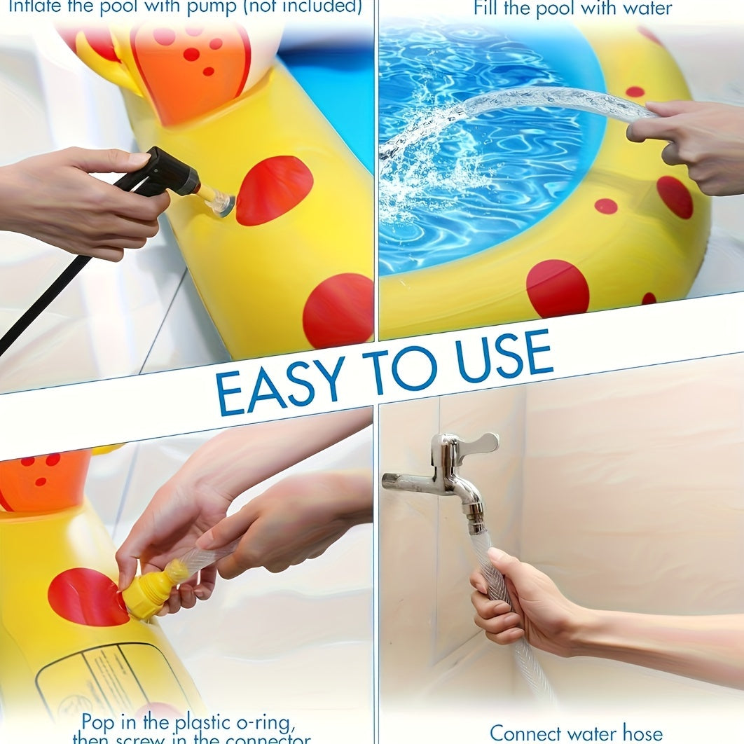 3-in-1 Opblaasbaar Kinderzwembad met Dino – Watersproeier en Plonsmat voor Zomerpret