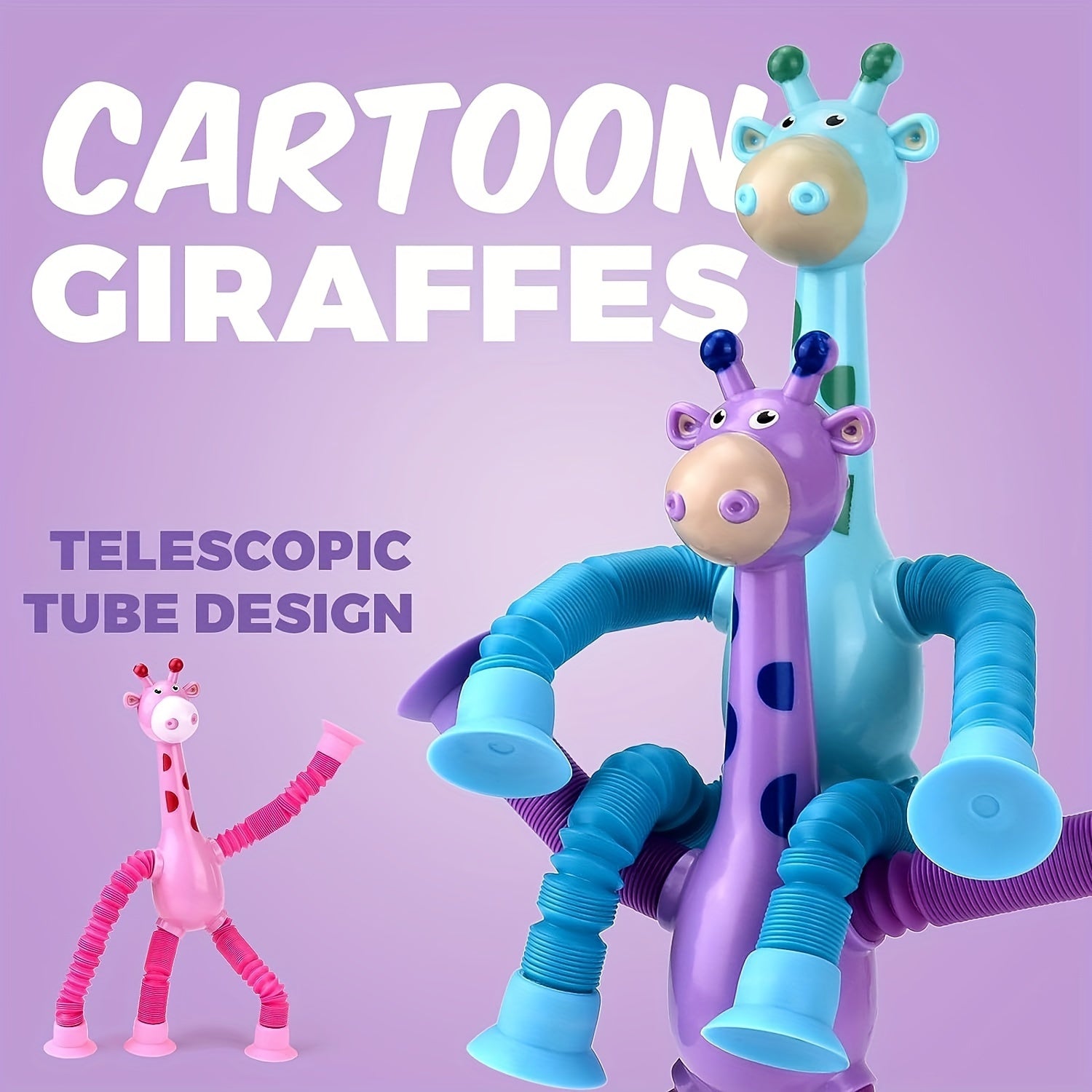 Giraffe Cartoon Zuignap Montessori Speelgoed | Educatief Ontspannend Plezier, Verschillende Vormen Ontwikkelingssensorisch Speelgoed voor Kinderen