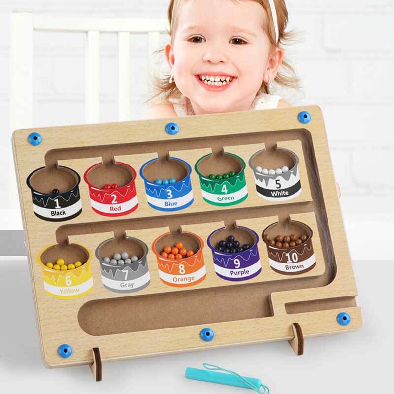 MagneticMaze™ – Magnetisch Kleur- en Cijferdoolhof | Montessori Speelgoed (1–6 jaar)