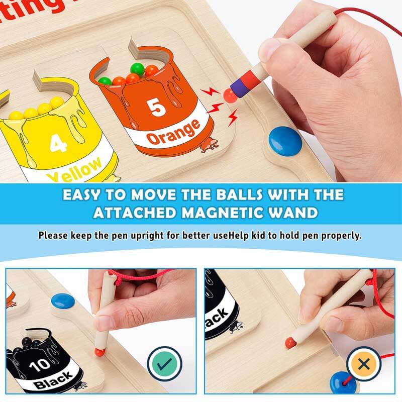 MagneticMaze™ – Magnetisch Kleur- en Cijferdoolhof | Montessori Speelgoed (1–6 jaar)