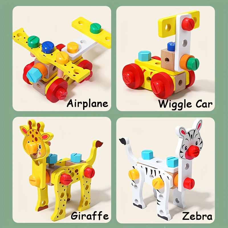 Houten gereedschapskist | Educatief bouw- & sorteerspeelgoed voor jongens en meisjes