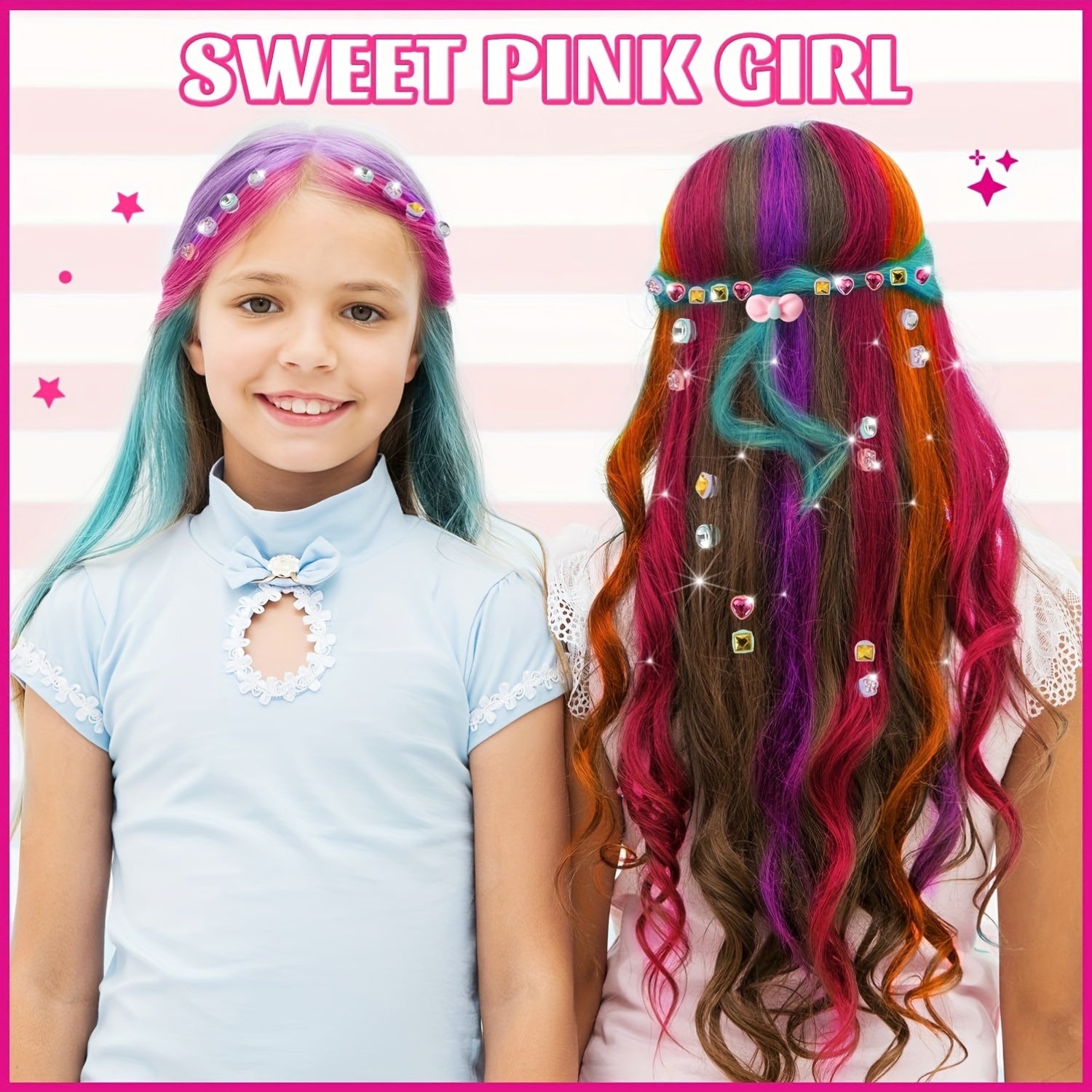 Haarstempel voor Meisjes - Haarjuwelen Set met Herbruikbare Diamanten, Creatieve Haarstyling Tool, Verjaardagscadeau