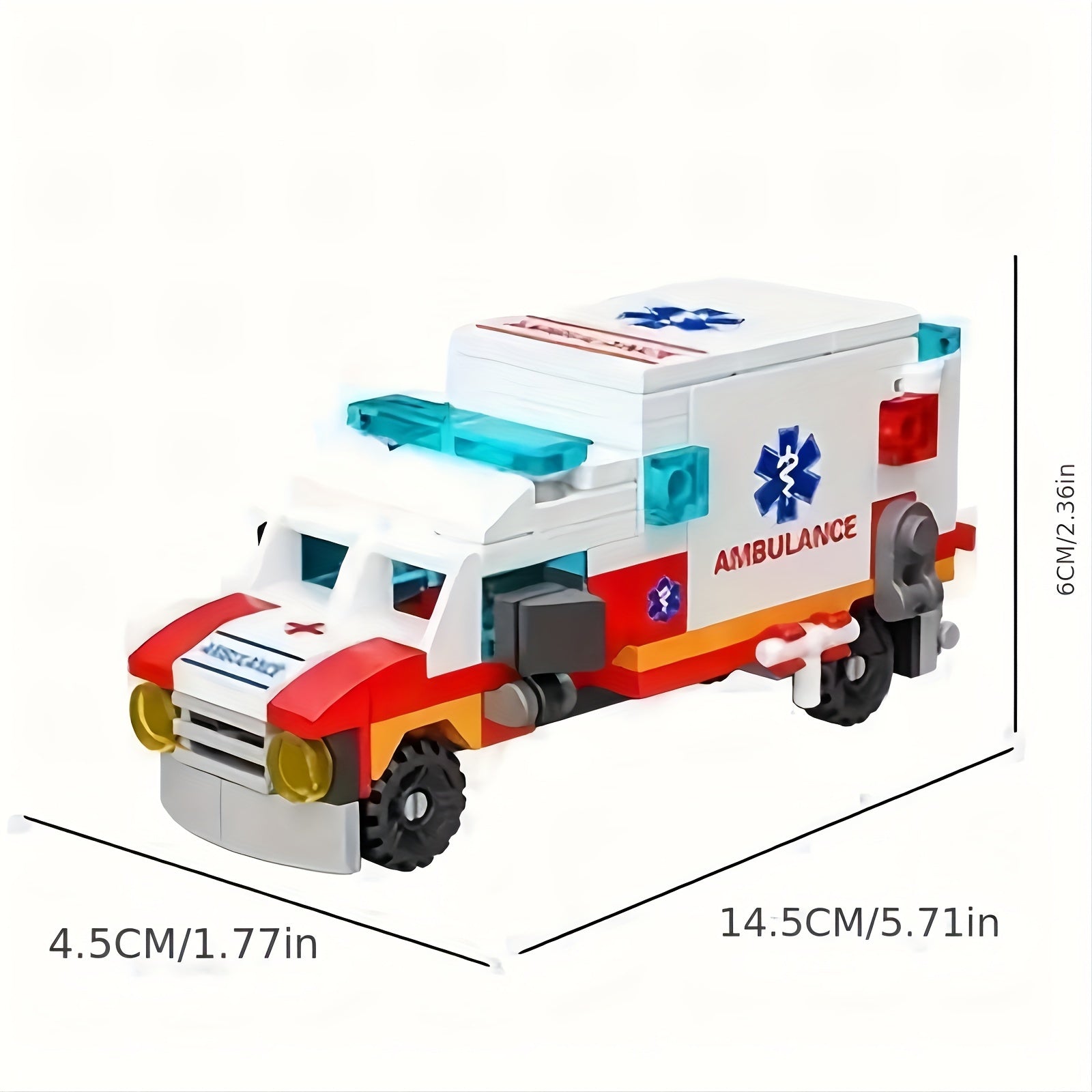 6-in-1 Ambulance Bouwstenen Set | DIY Auto Bouwset, Educatief Speelgoed voor Kinderen, Verjaardag & Feestcadeau