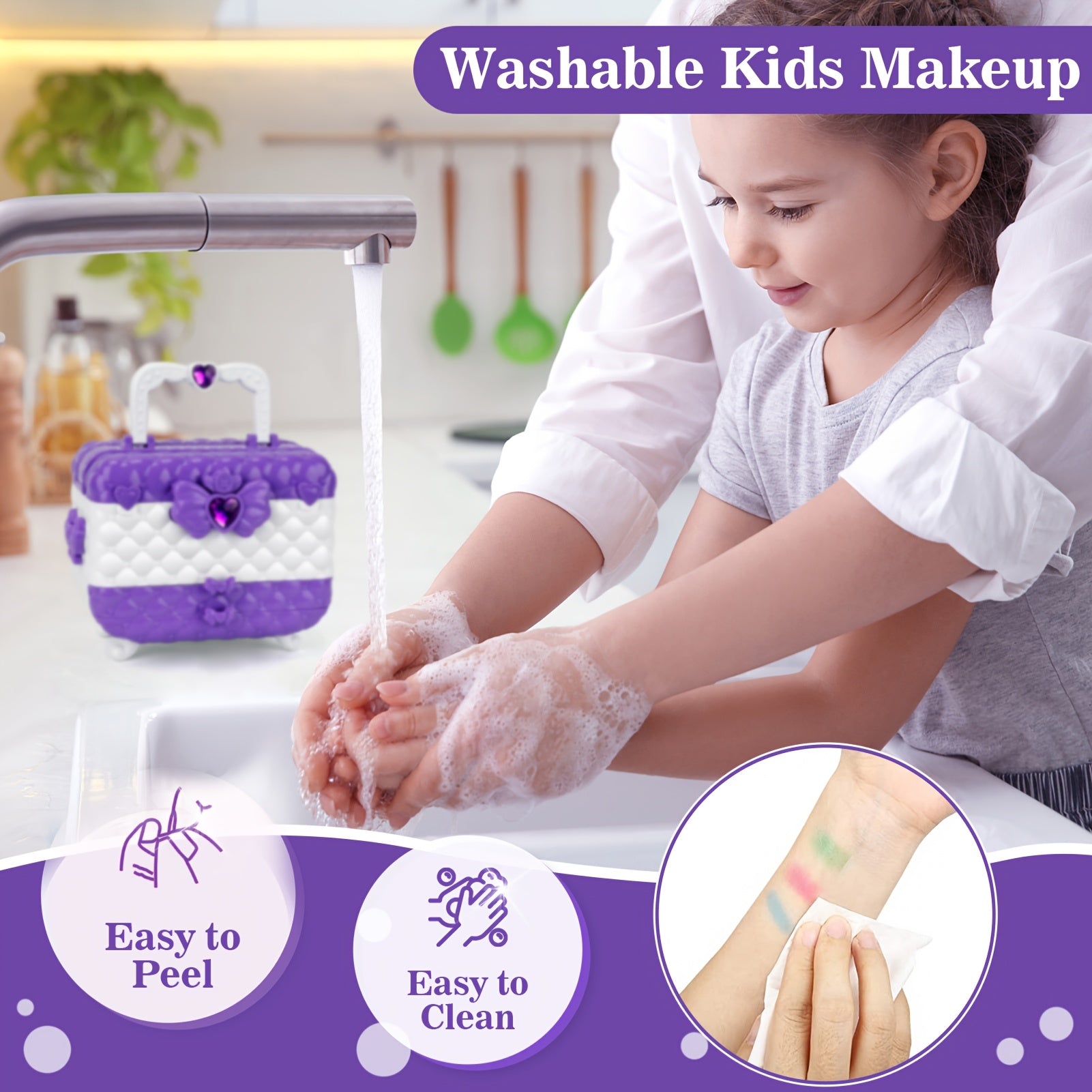 54-Delige Make-up Set voor Meisjes - Afwasbare Make-up en Realistisch Speelgoed - Verjaardags-, Kerst- & Halloweencadeau