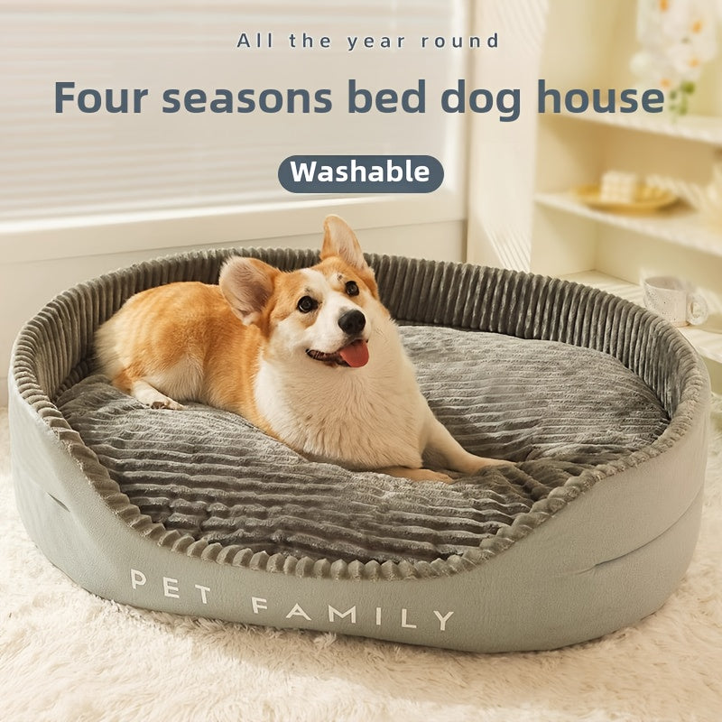 Luxe Pluche Hondenmand voor Extra Kleine Honden - Comfortabel en Wasbaar Hondenkussen van Polyester - Duurzame Grijze Mand voor Alle Seizoenen