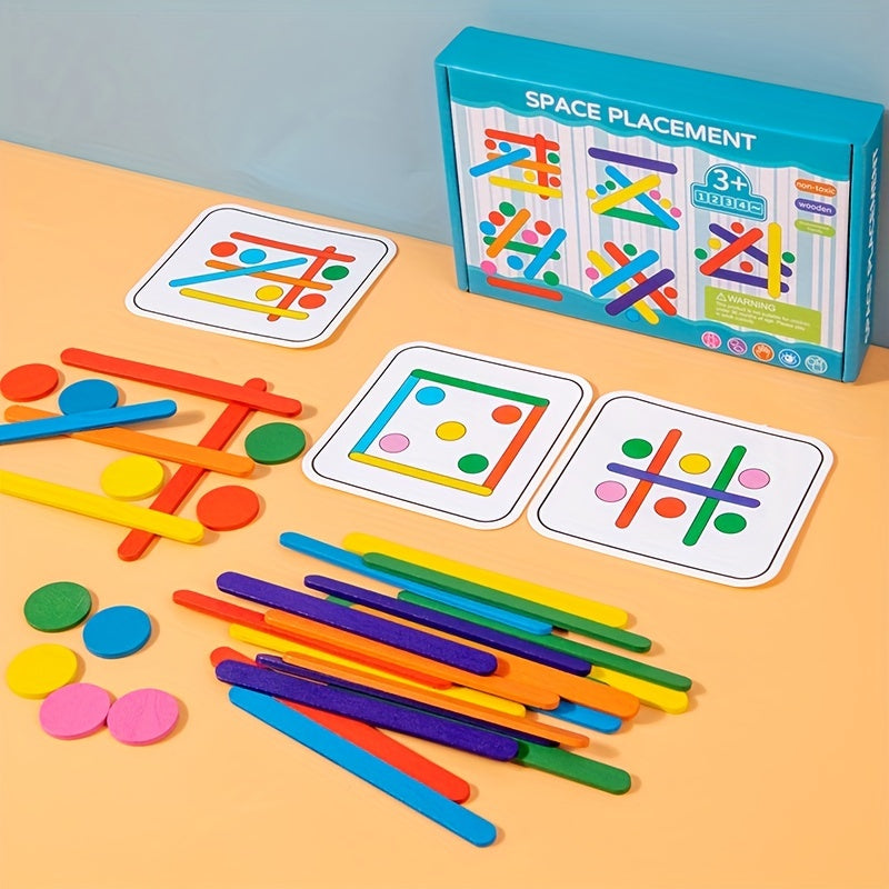 Houten IJsjesstokjes Puzzelspellen | Sorteer- en Stapelspeelgoed Educatief Wiskundig Speelgoed met Puzzels voor Peuters van 1, 2, 3, 4+ Jaar