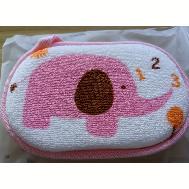 Kinder Katoenen Douche Bad Spons | Cartoon Olifant Lichaam Wasborstel Zacht Voor Baby en Peuter