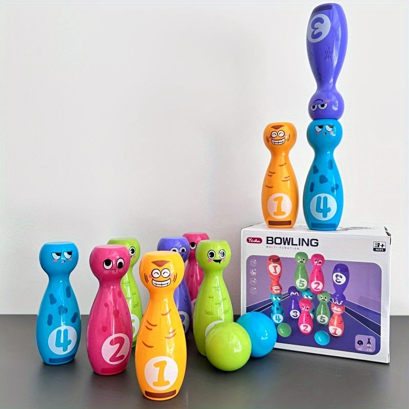 12-delige Bowling Set voor Kinderen met Vrolijke Prints – Indoor & Outdoor Speelgoed