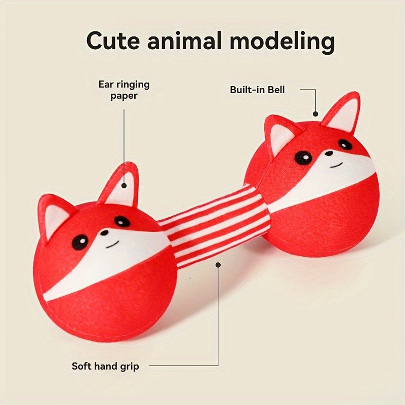 Zachte Polyester Baby Rammelaar | Schattig Dierenontwerp met Ingebouwde Bel | Zintuiglijke Ontwikkeling Speelgoed voor Baby's | Zacht voor Tandvlees