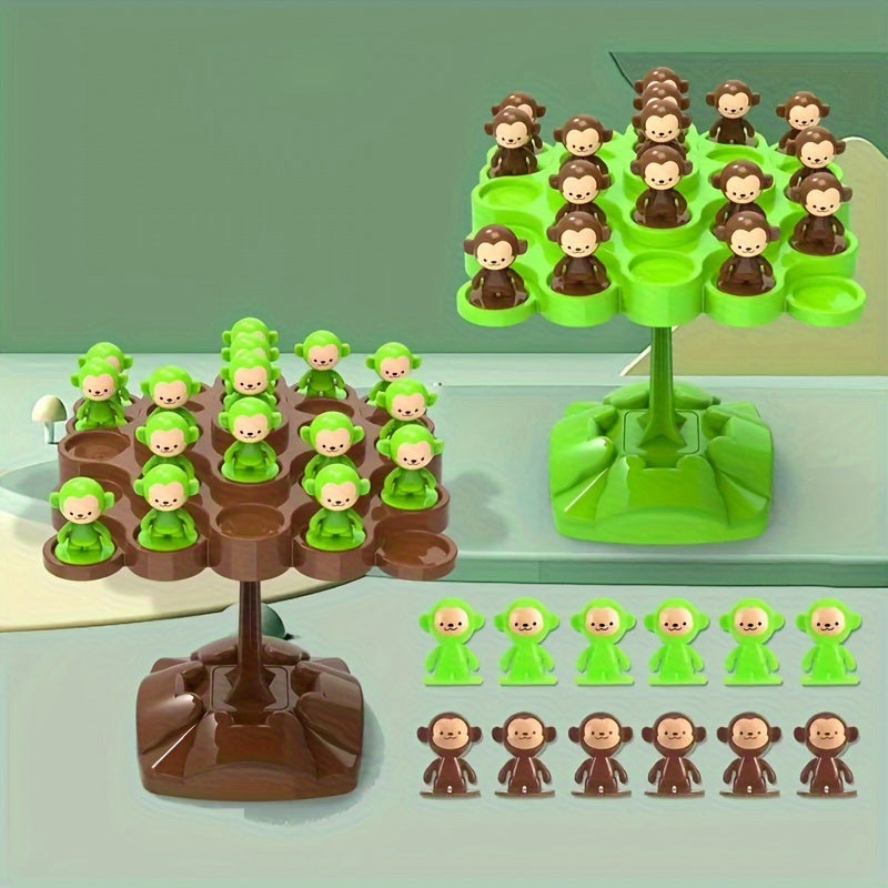 1 st Monkey Balance Boom | Dubbelzijdig Stappelspel voor Evenwicht voor Ouders en Kinderen, Indoor Spelletjes
